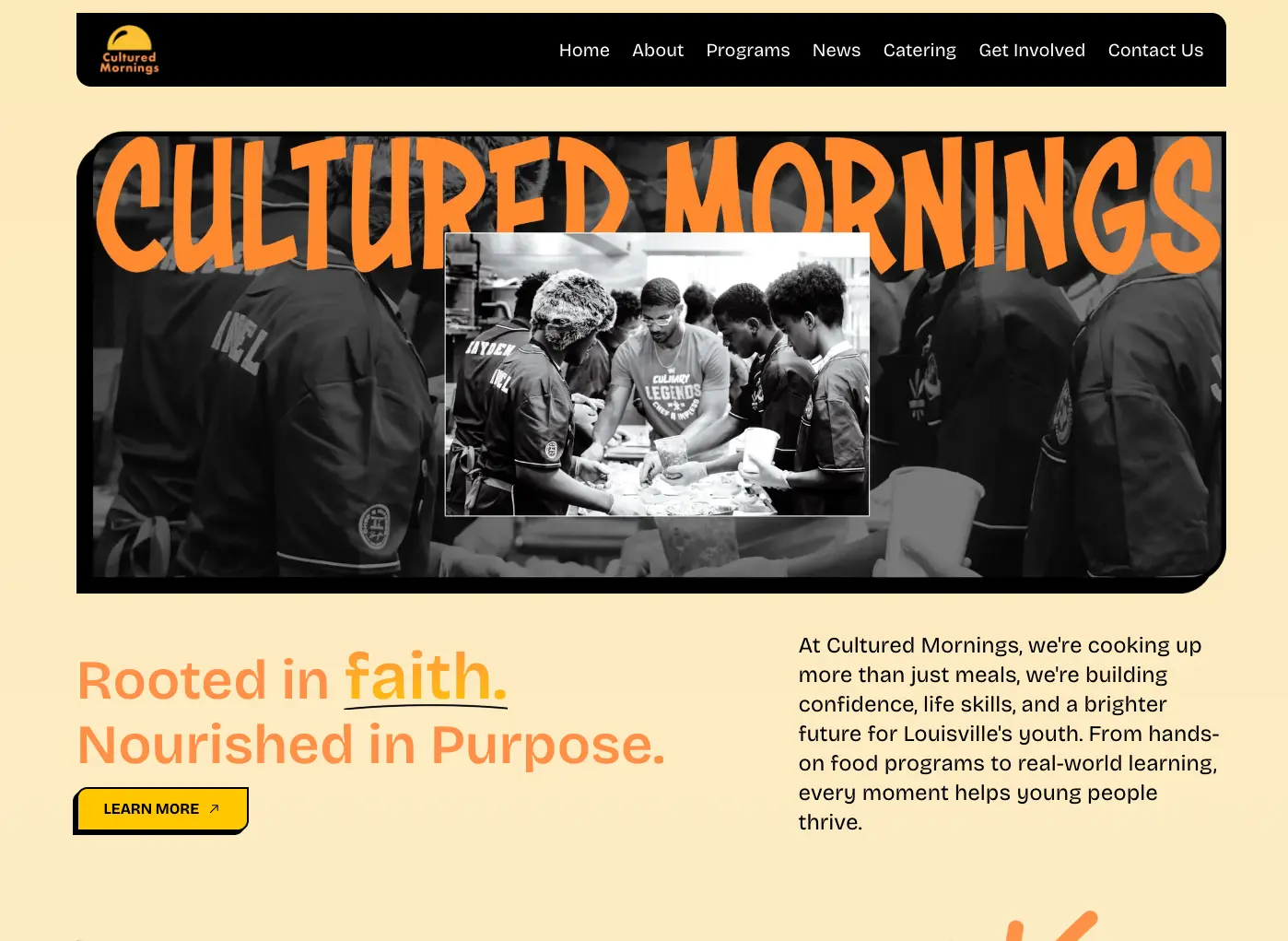 Cultured Mornings Landing Page
