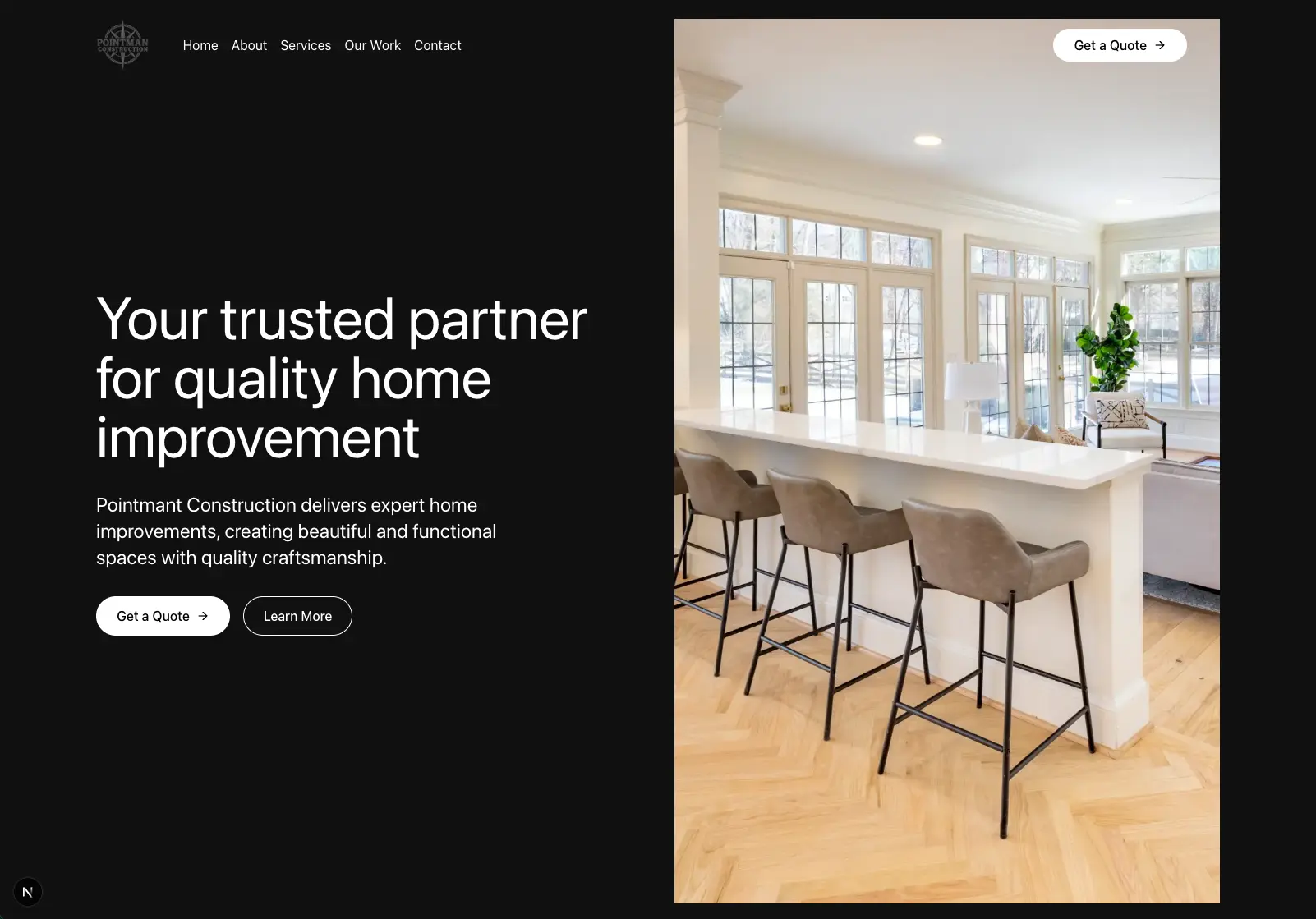 Pointman Construction Landing Page