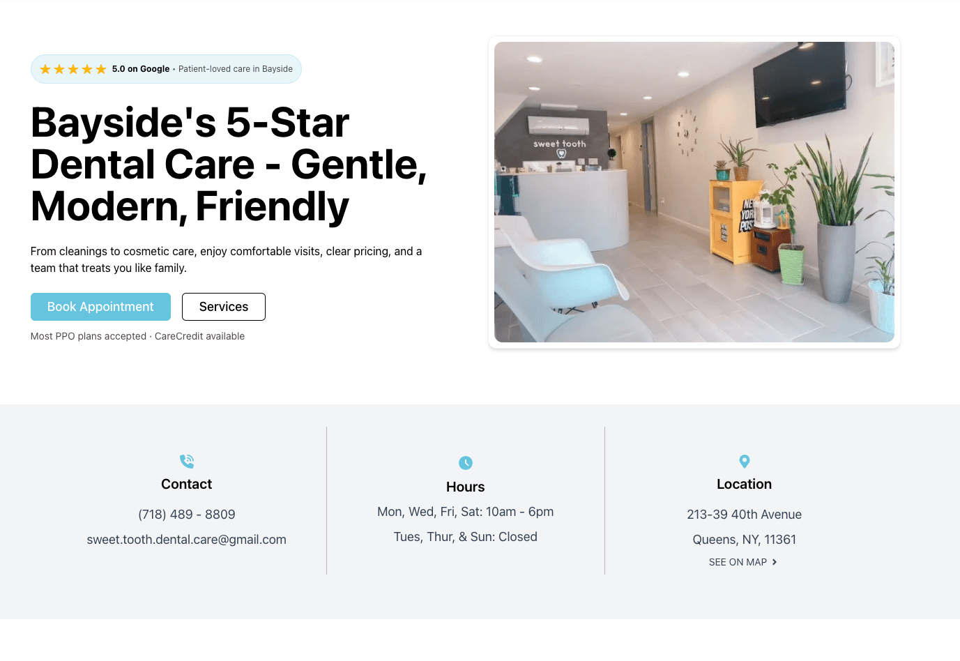 Sweet Tooth Doctor Landing Page