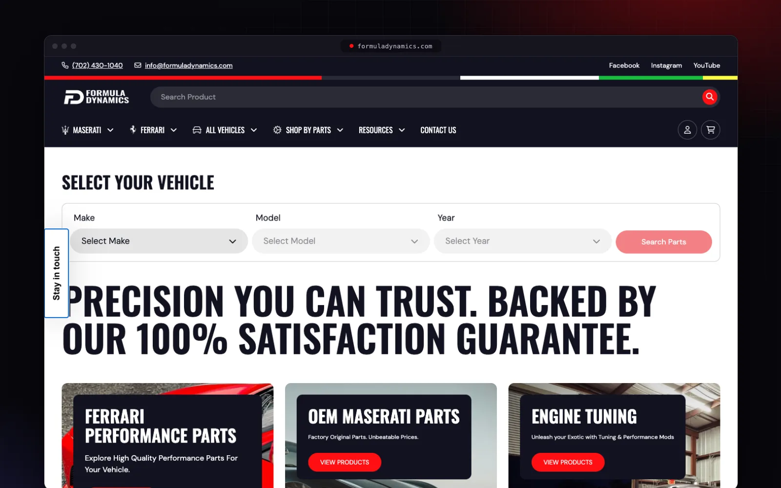 Formula Dynamics website built by FlashStep