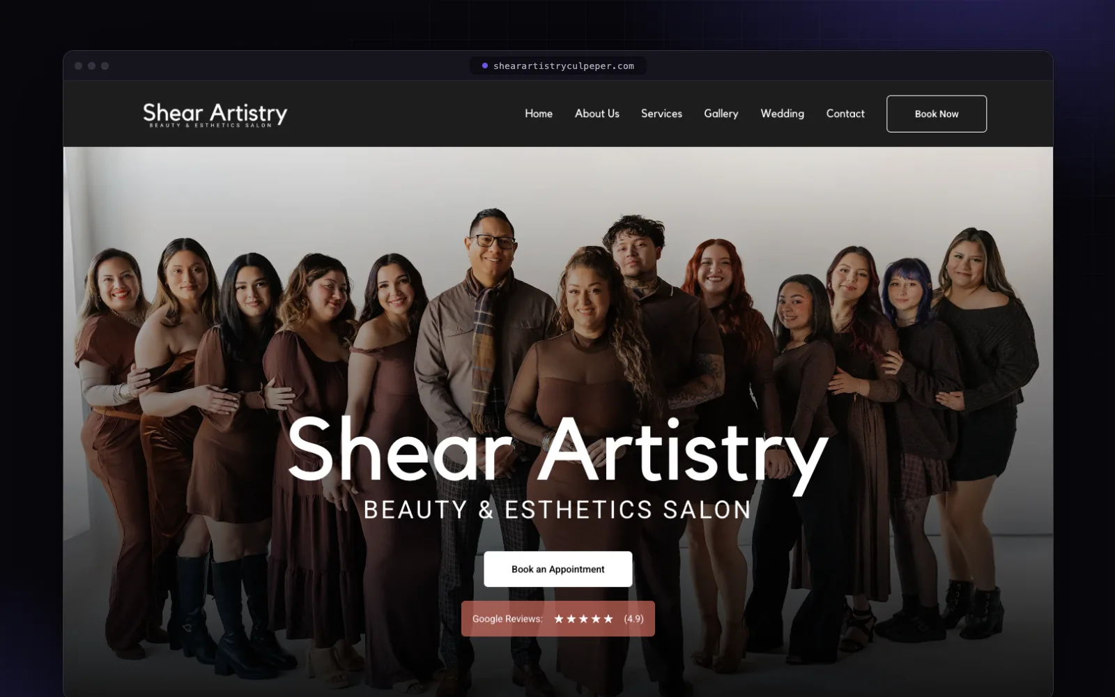 Shear Artistry website built by FlashStep