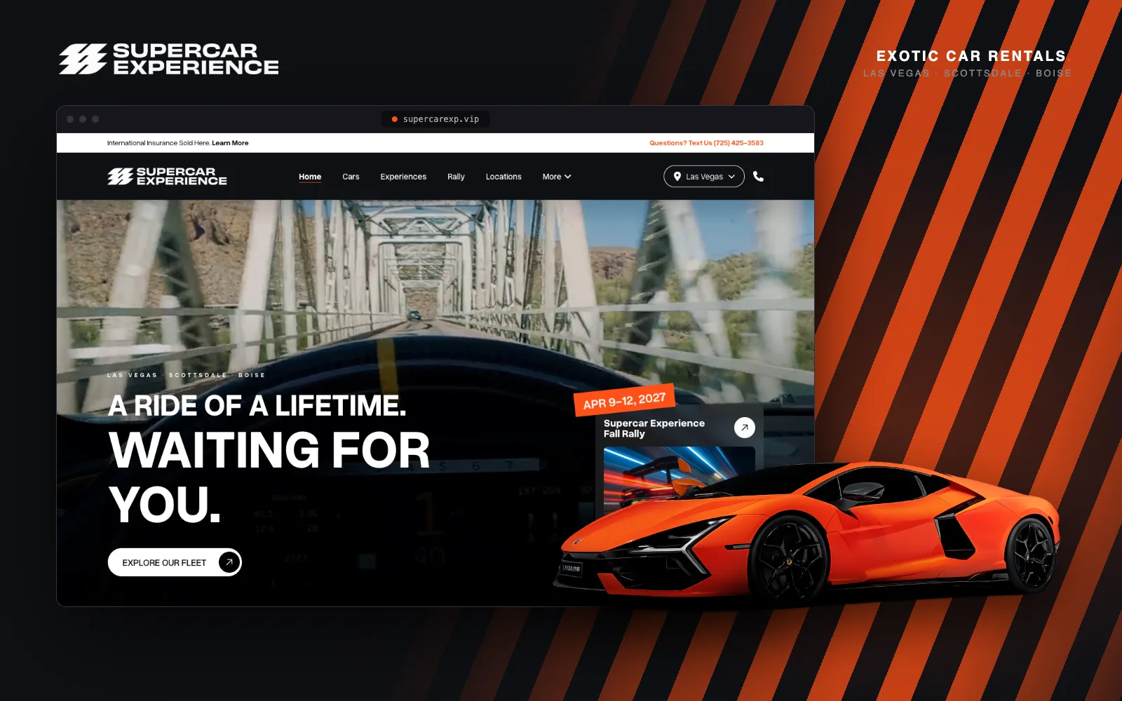Supercar Experience website built by FlashStep