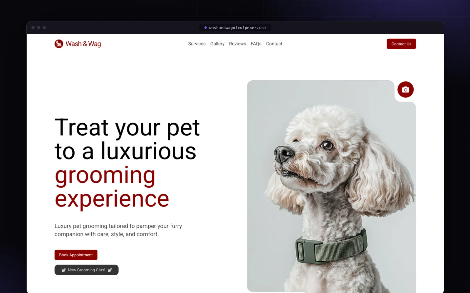 Wash & Wag of Culpeper website built by FlashStep